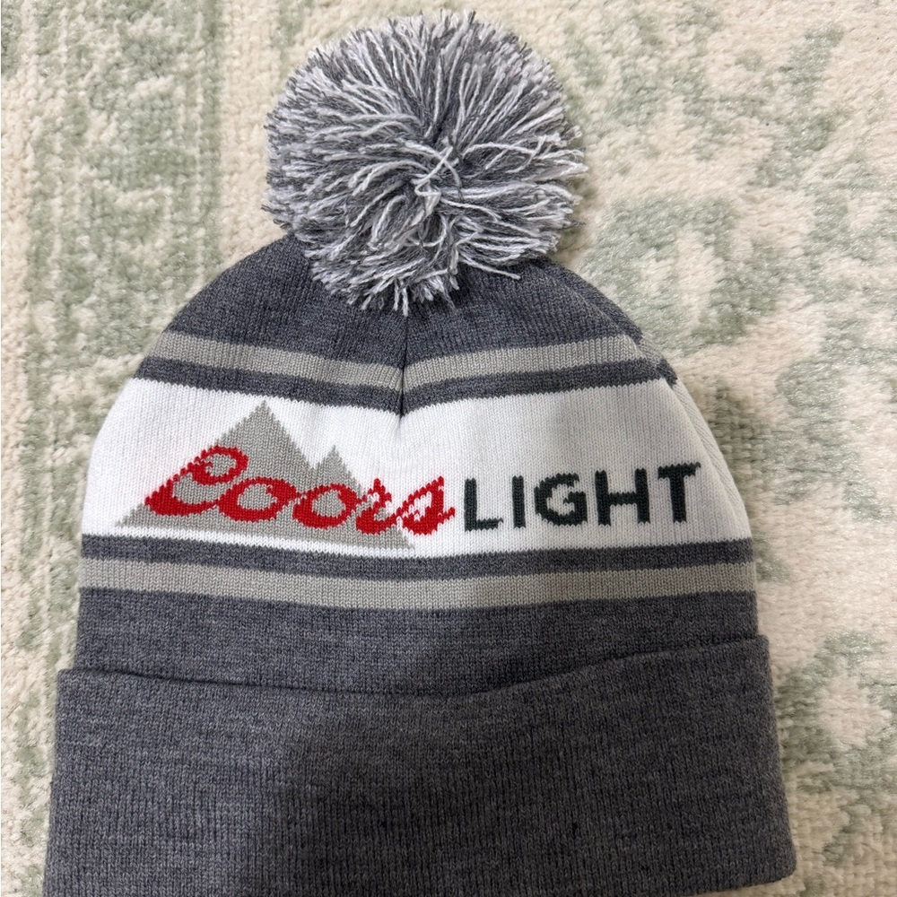 Gray Beanie with Pom